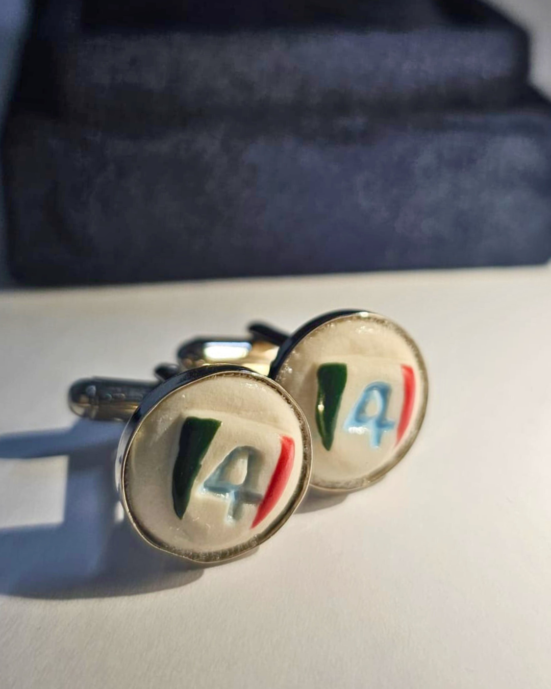 Gemelli in porcellana capodimonte scudetto napoli